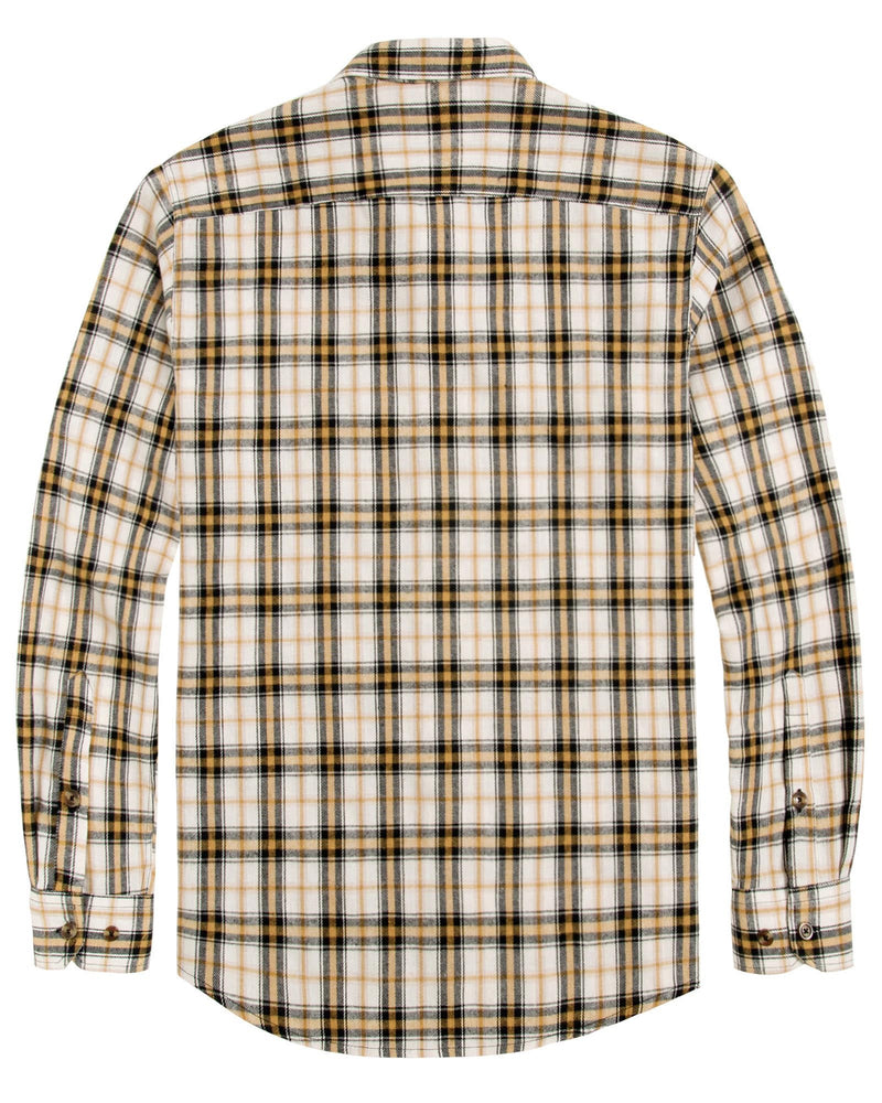 Men's Flannel Plaid Long Sleeve Regular Fit Casual Button Down Shirt