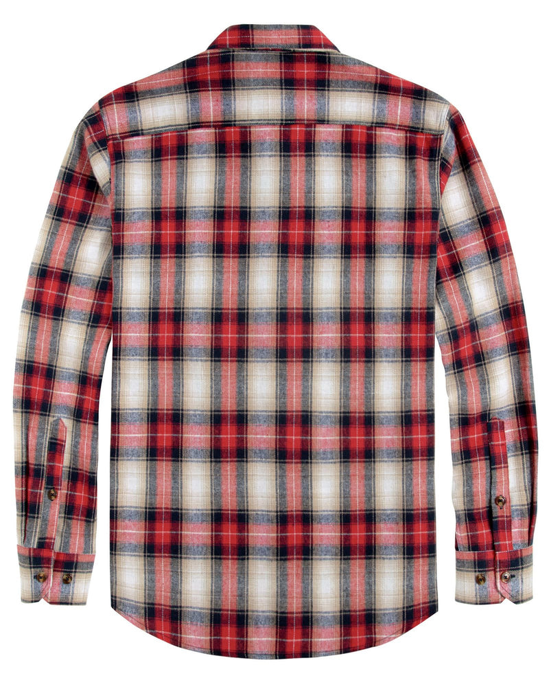 Men's Flannel Plaid Long Sleeve Regular Fit Casual Button Down Shirt