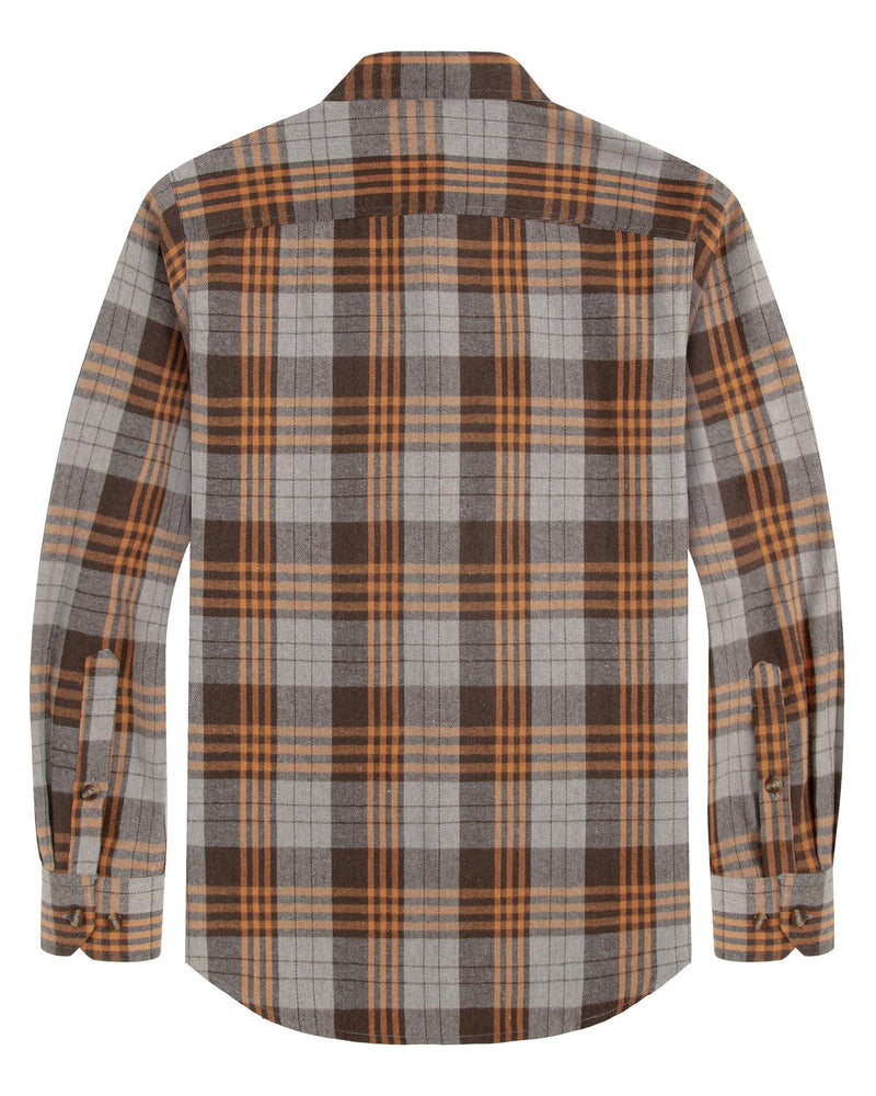 Men's Flannel Plaid Long Sleeve Regular Fit Casual Button Down Shirt