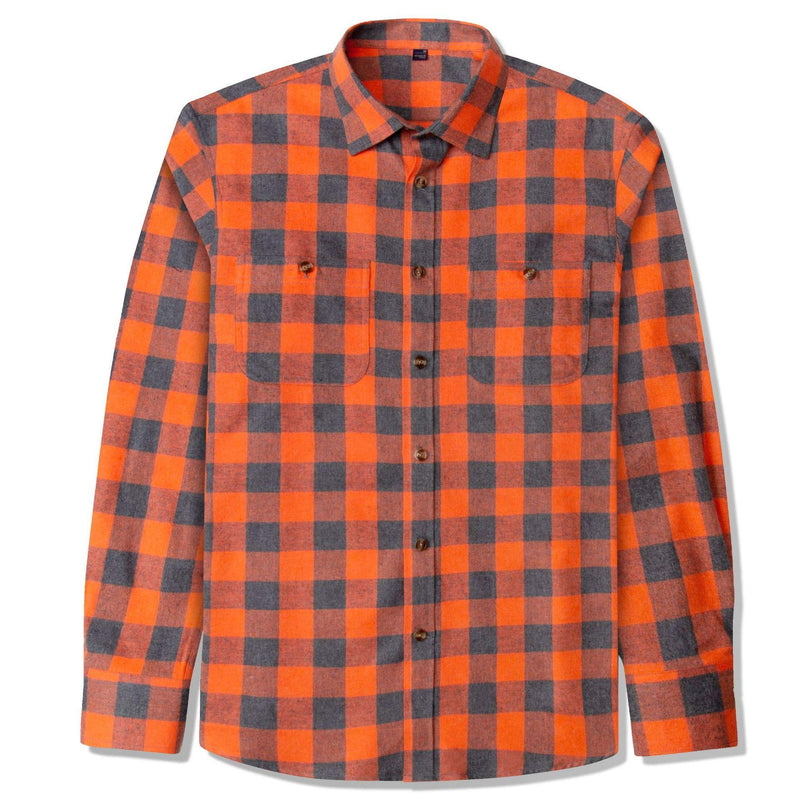 Men's Flannel Plaid Long Sleeve Regular Fit Casual Button Down Shirt