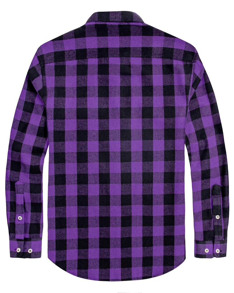 Men's Flannel Plaid Long Sleeve Regular Fit Casual Button Down Shirt