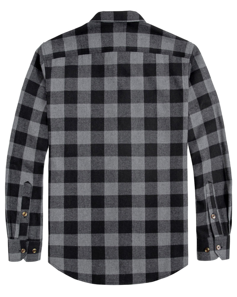 Men's Flannel Plaid Long Sleeve Regular Fit Casual Button Down Shirt