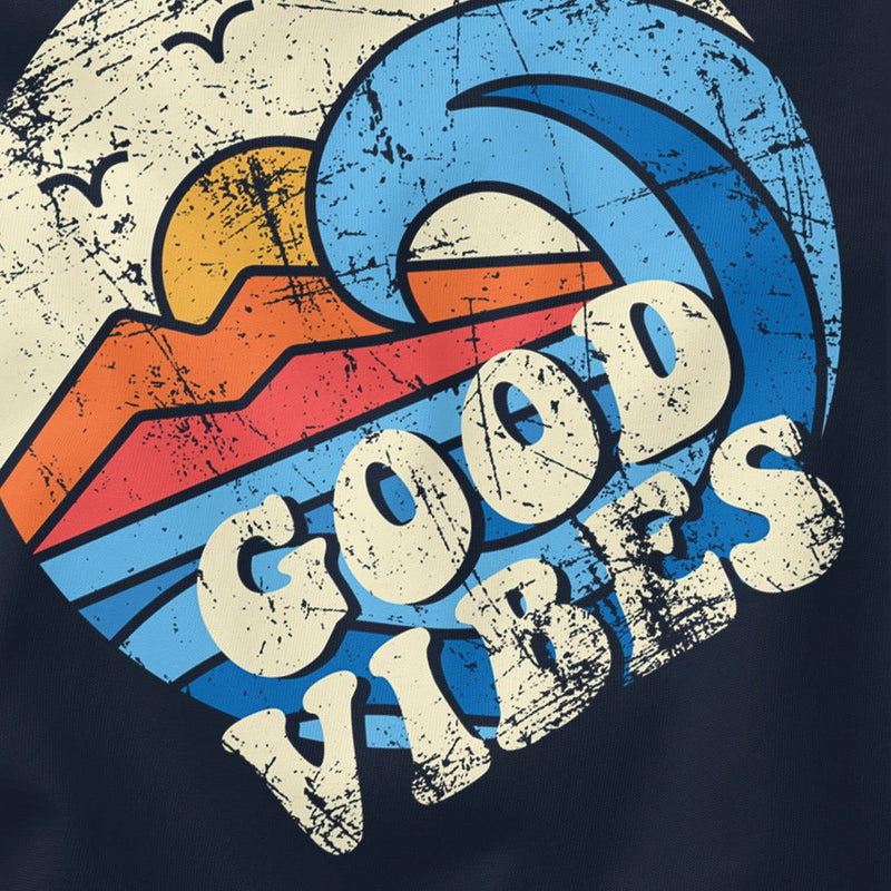 Good Vibes Wave Slogan Design Vintage Retro Fashion T-Shirt