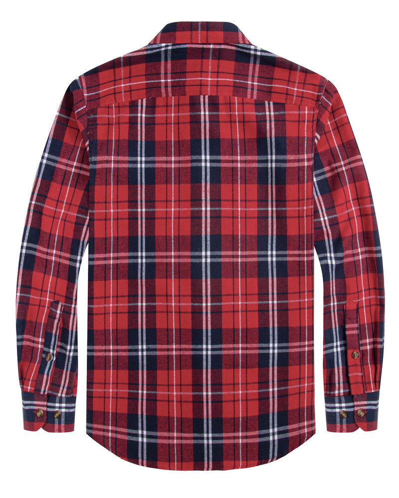 Men's Flannel Plaid Long Sleeve Regular Fit Casual Button Down Shirt