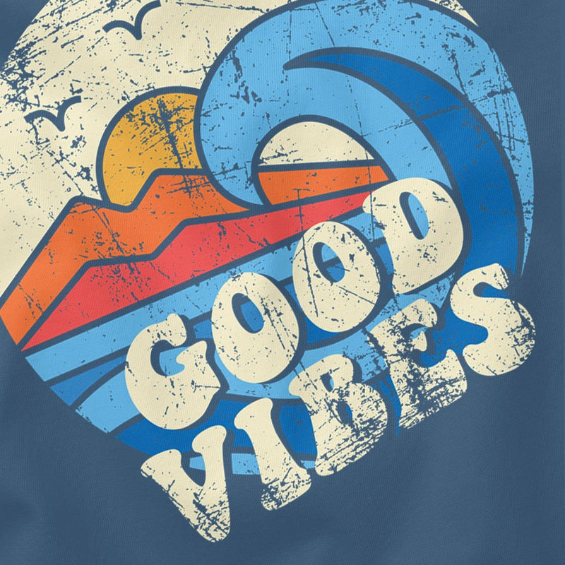 Good Vibes Wave Slogan Design Vintage Retro Fashion T-Shirt