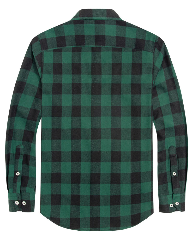 Men's Flannel Plaid Long Sleeve Regular Fit Casual Button Down Shirt