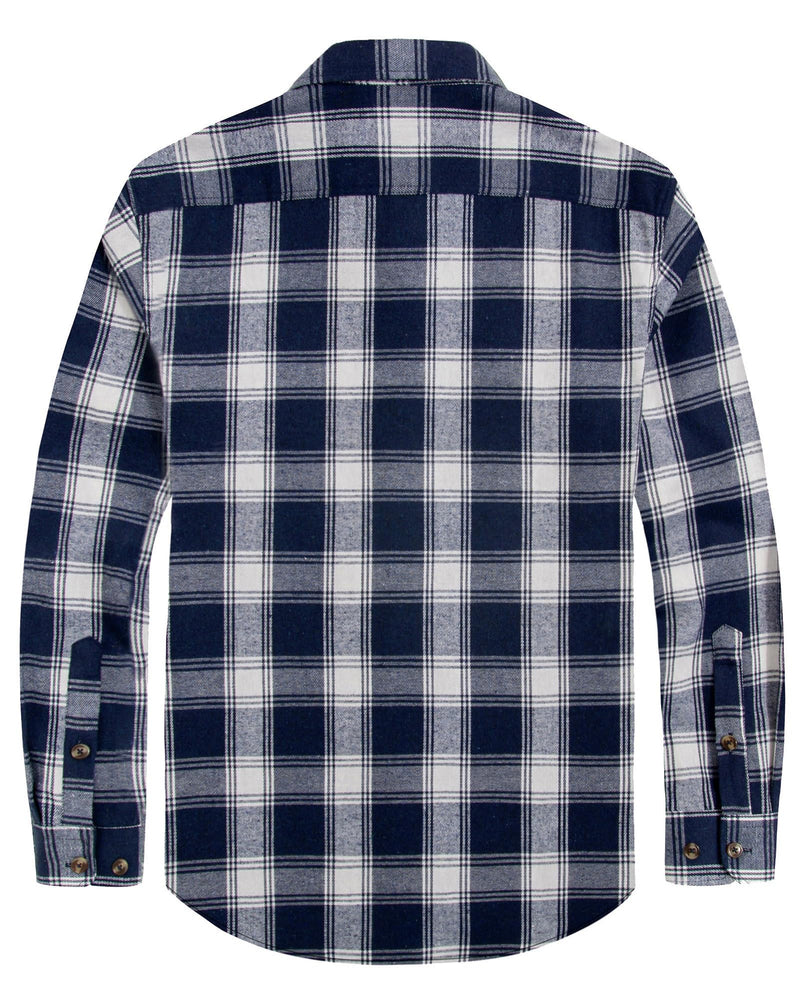 Men's Flannel Plaid Long Sleeve Regular Fit Casual Button Down Shirt