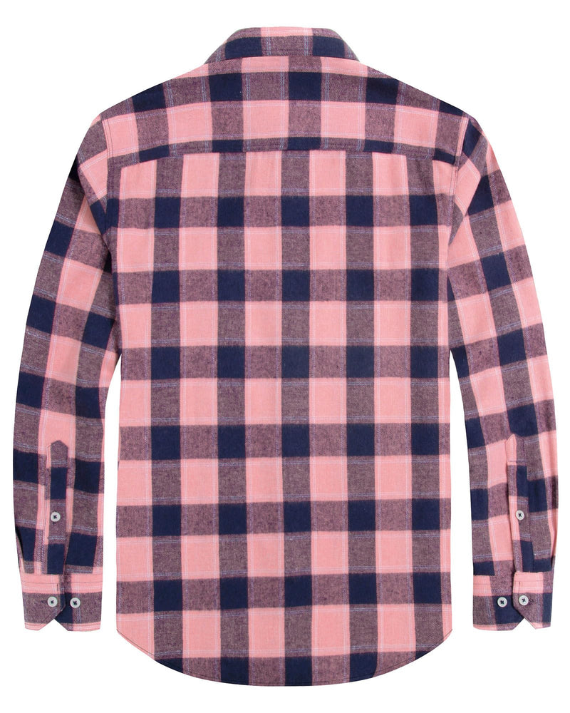 Men's Flannel Plaid Long Sleeve Regular Fit Casual Button Down Shirt