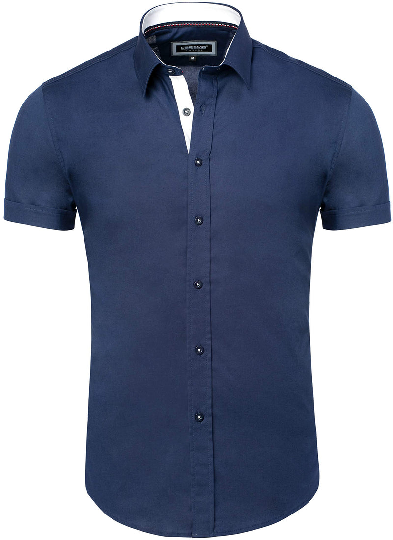 men's short-sleeved shirt, plain summer shirt in regular fit