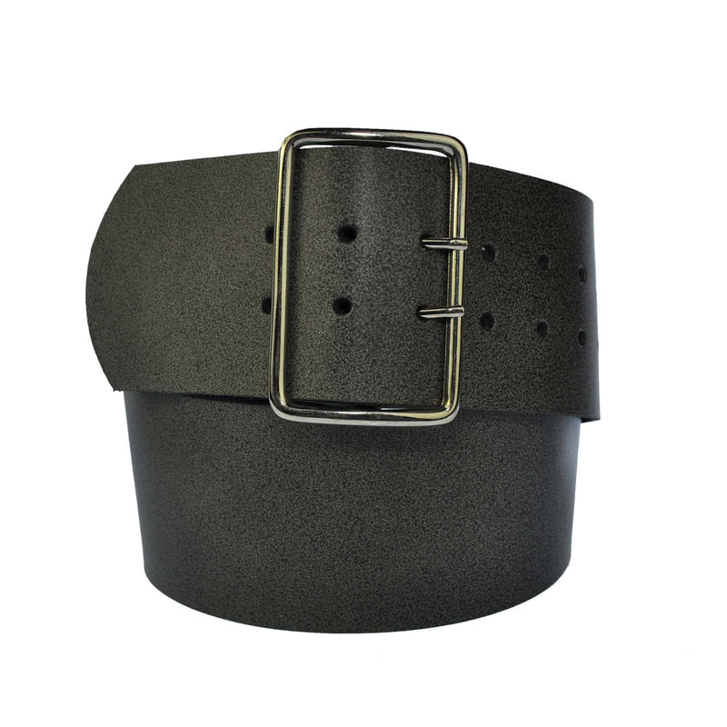 7 cm wide genuine leather belt with square roller buckle,