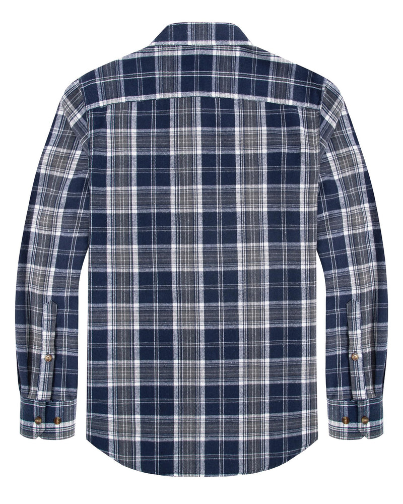 Men's Flannel Plaid Long Sleeve Regular Fit Casual Button Down Shirt