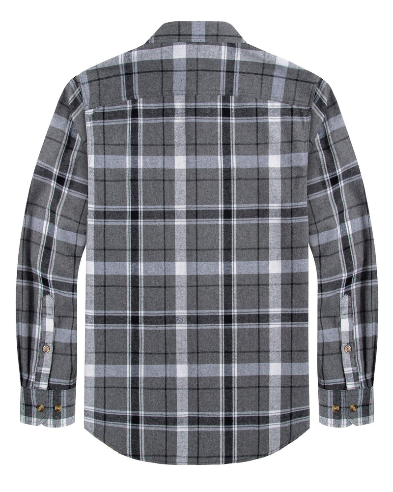 Men's Flannel Plaid Long Sleeve Regular Fit Casual Button Down Shirt