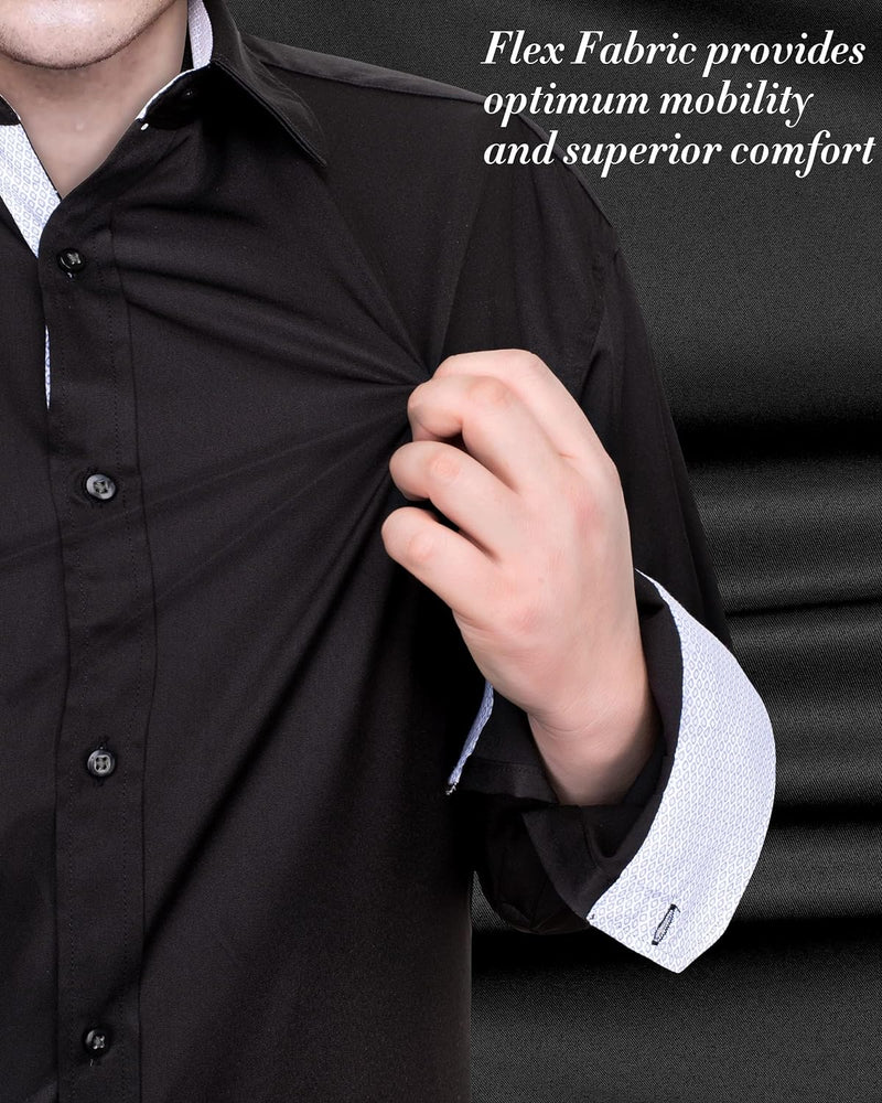 Casual Long Sleeve Stretch Dress Shirt Wrinkle-Free