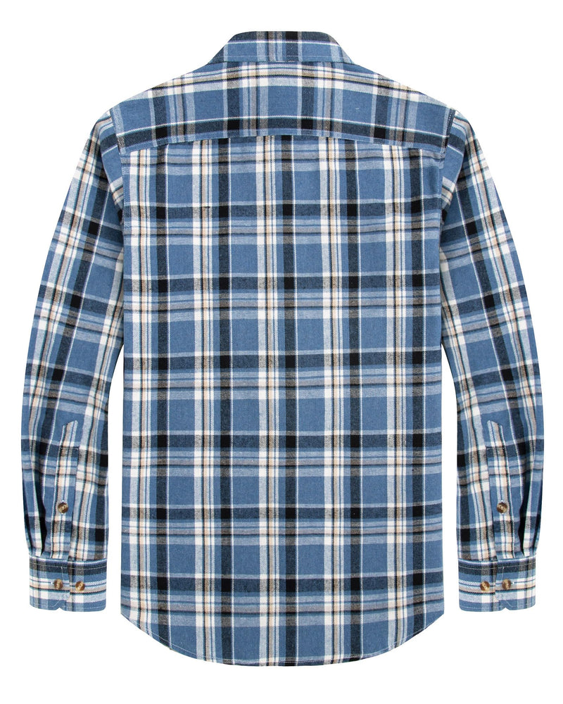 Men's Flannel Plaid Long Sleeve Regular Fit Casual Button Down Shirt