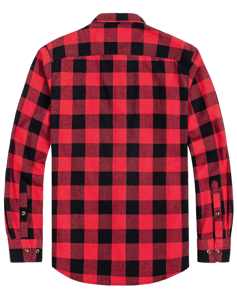 Men's Flannel Plaid Long Sleeve Regular Fit Casual Button Down Shirt