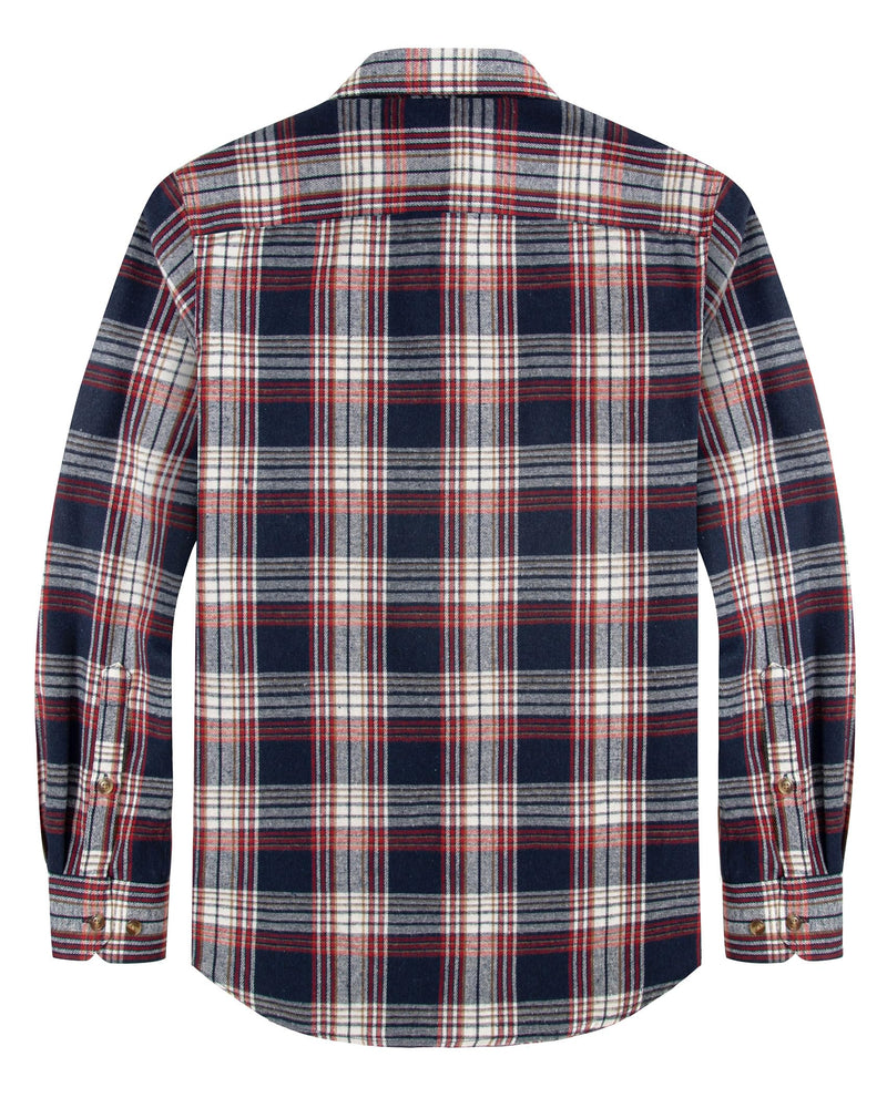 Men's Flannel Plaid Long Sleeve Regular Fit Casual Button Down Shirt